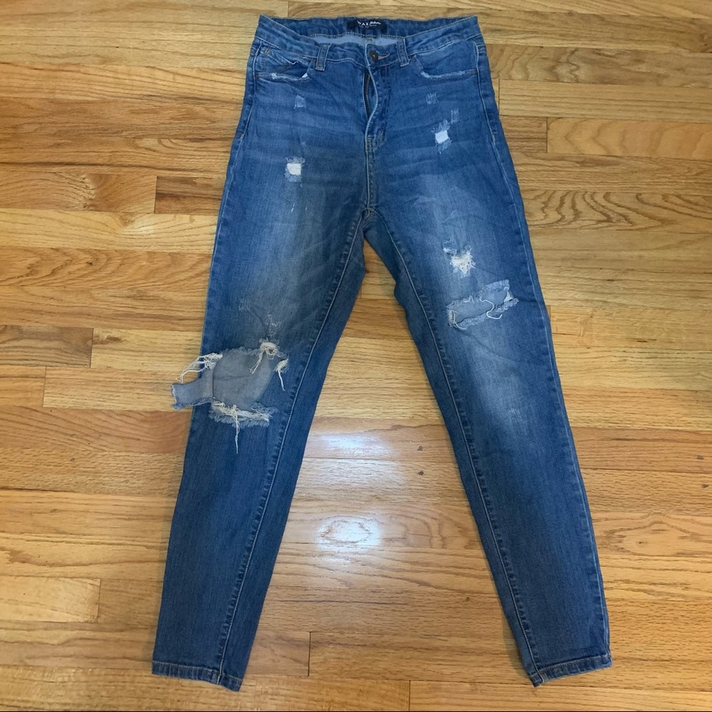 Distressed Wax Jeans